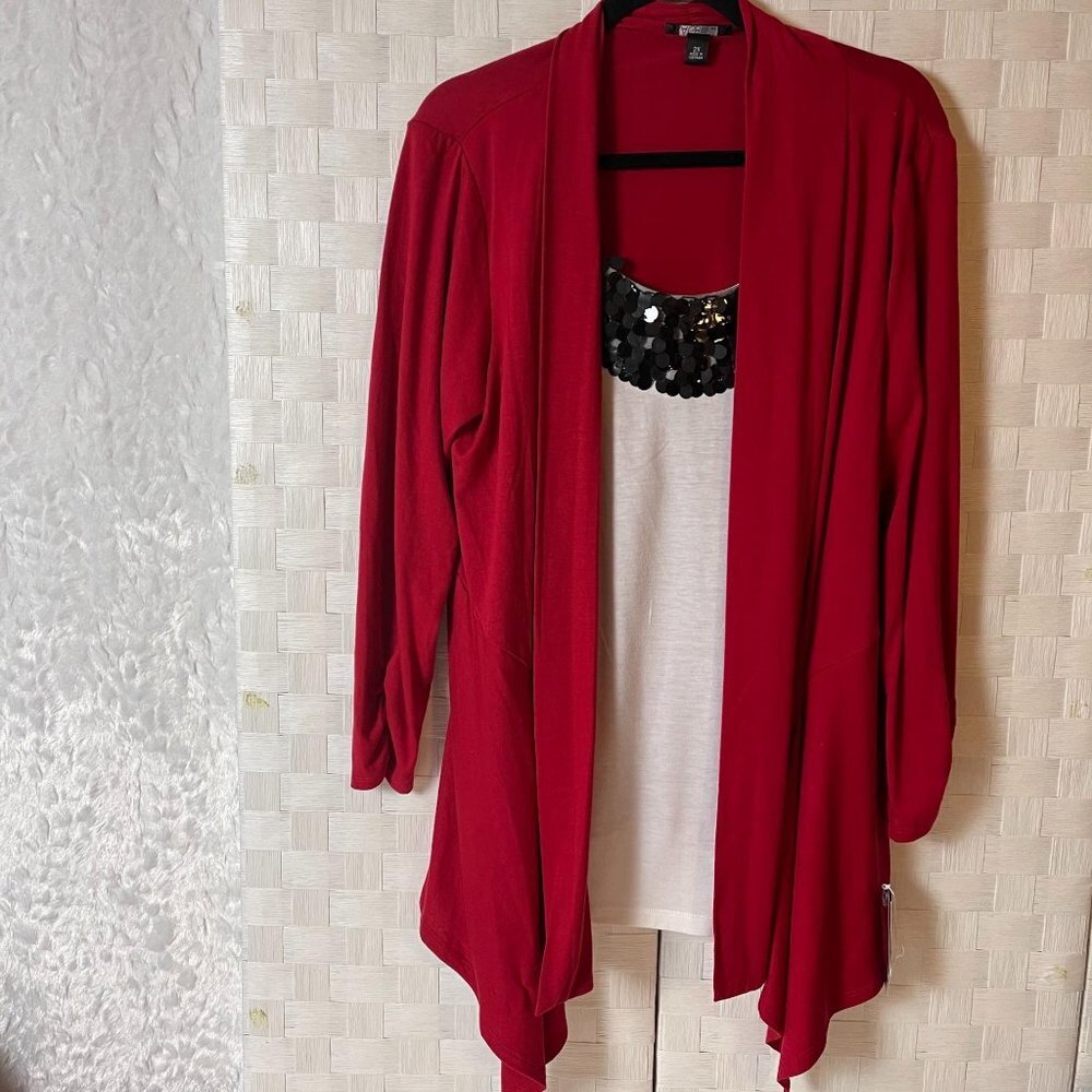NWT AGB Woman sequined blouse 2XL